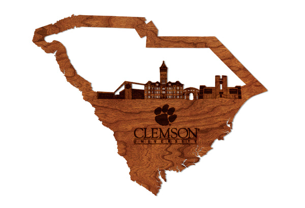 Clemson Wall Hanging Clemson Skyline on Outline Standard