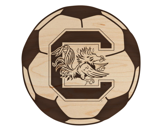 USC South Carolina Wall Hanging Gamecock C on Soccer Ball