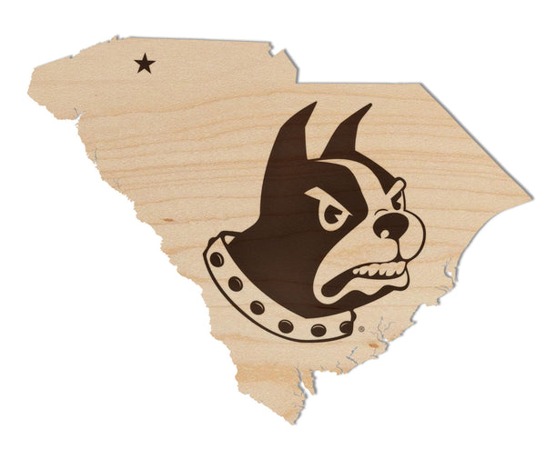 Wofford College Wall Hanging Terrier on State