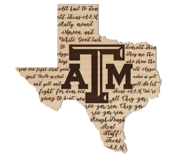 Texas A&M Wall Hanging TAM Fight Song