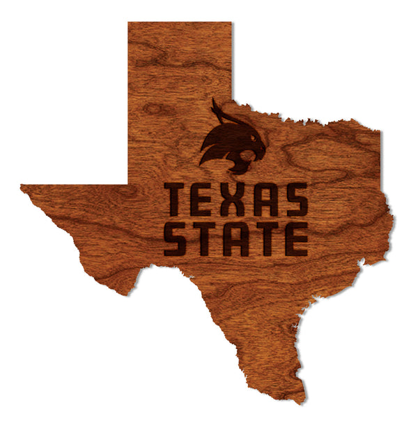 Texas State Wall Hanging State Bobcat on State Outline