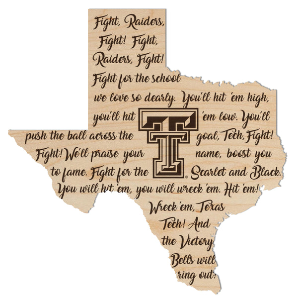 Texas Tech Wall Hanging Fight Song