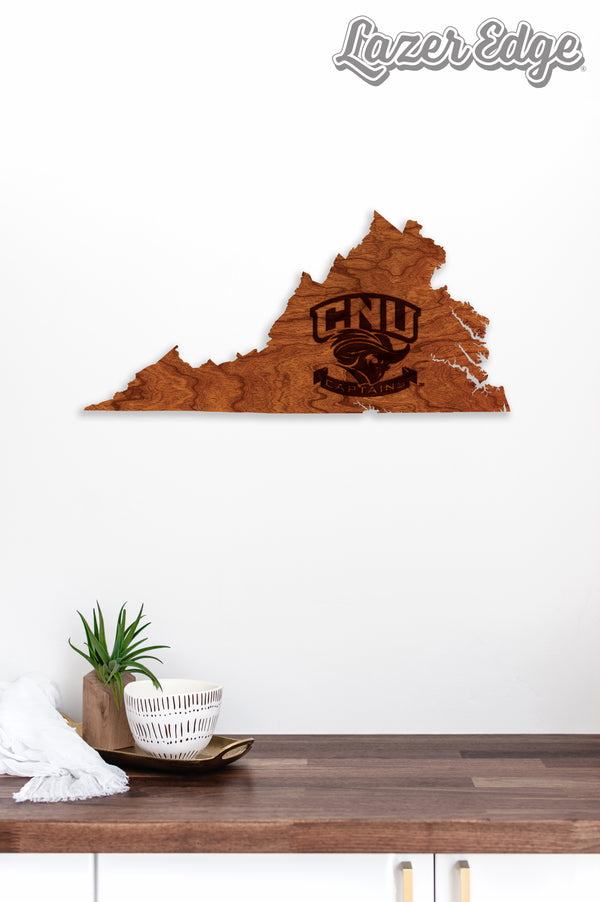 Christopher Newport University Wall Hanging Christopher Newport CNU Captains on Outline