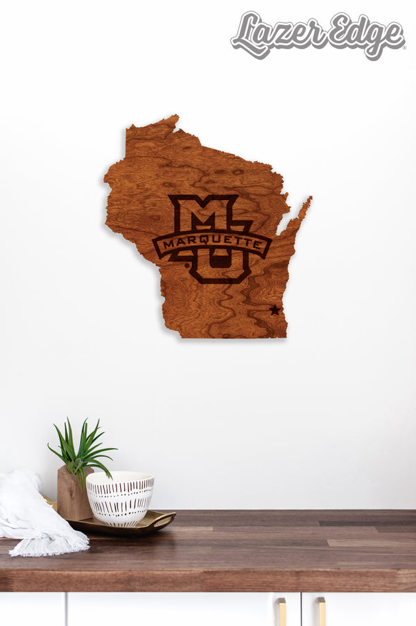 Marquette University Wall Hanging MU Logo on State