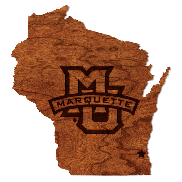 Marquette University Wall Hanging MU Logo on State