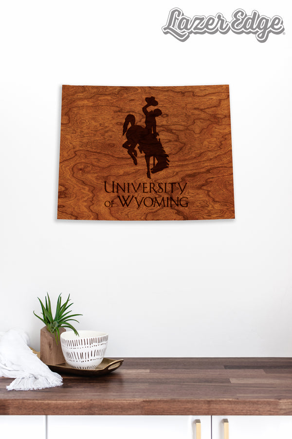 Wyoming Wall Hanging Stacked on State Standard