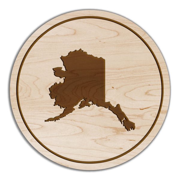 State Silhouette Coaster Alaska