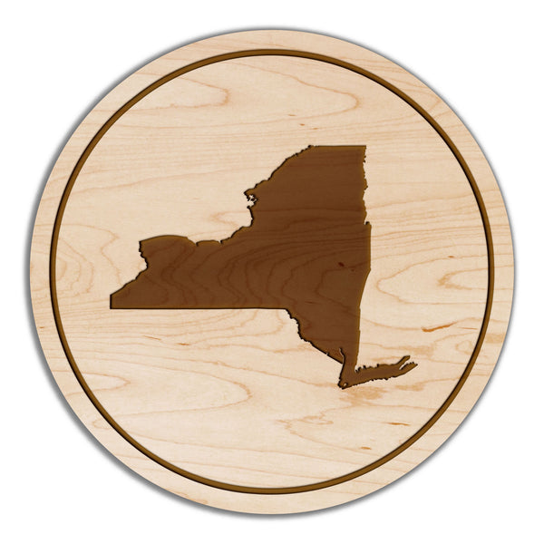 State Silhouette Coaster New York