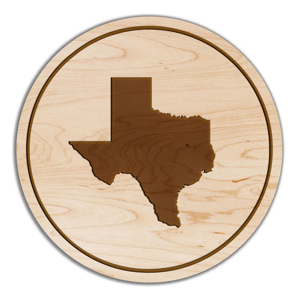 State Silhouette Coaster Texas