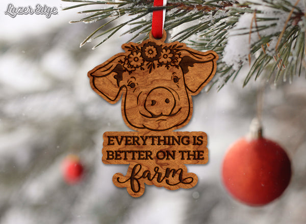 Farm Animals Ornament Pig