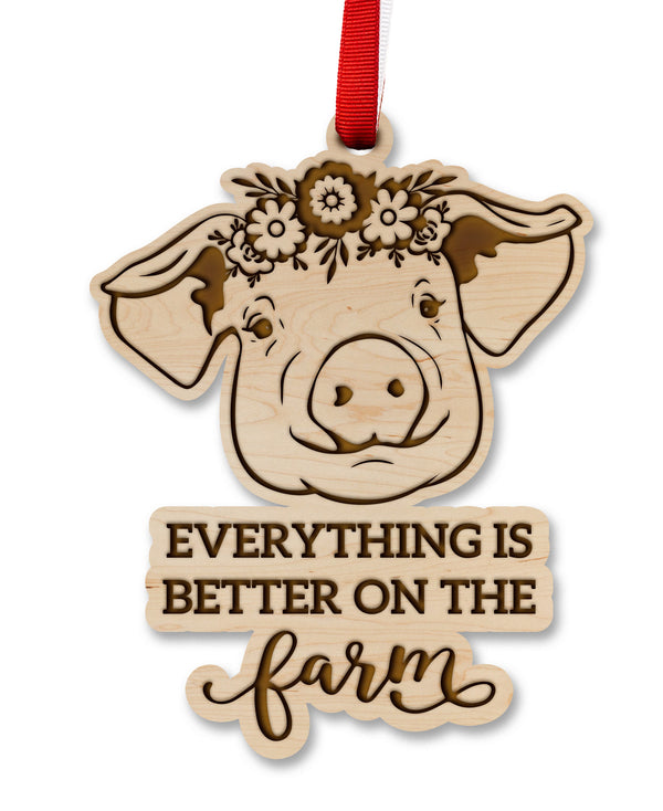 Farm Animals Ornament Pig