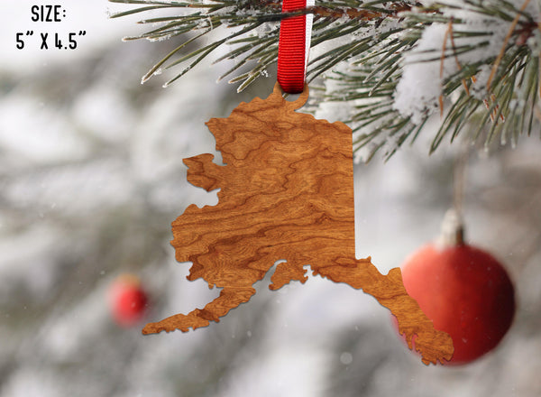 State Silhouette Ornament Alaska