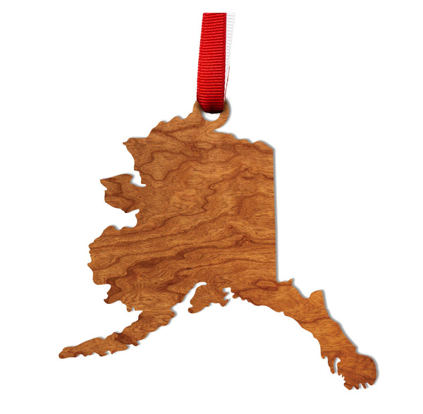 State Silhouette Ornament Alaska