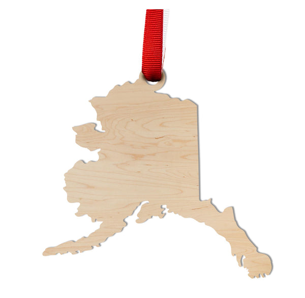 State Silhouette Ornament Alaska