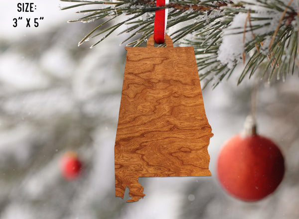 State Silhouette Ornament Alabama