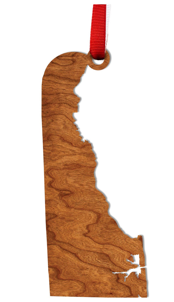 State Silhouette Ornament Delaware