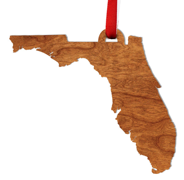 State Silhouette Ornament Florida