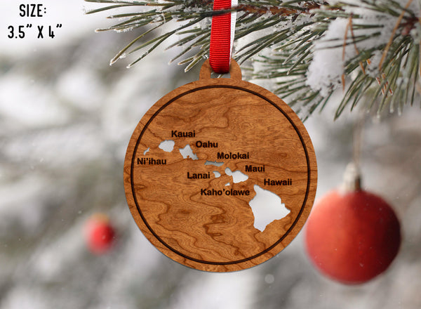 State Silhouette Ornament Hawaii