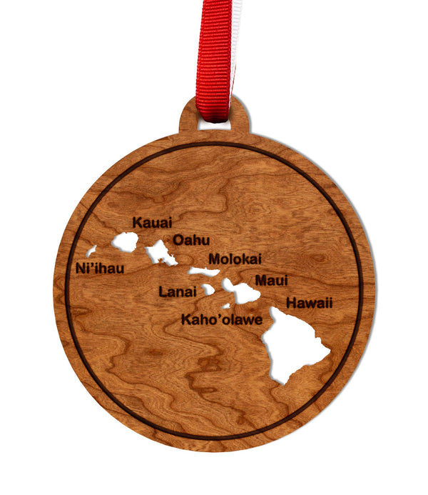 State Silhouette Ornament Hawaii