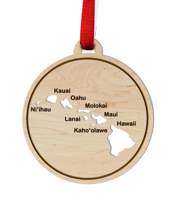 State Silhouette Ornament Hawaii