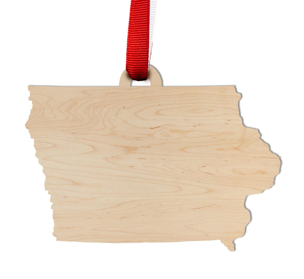 State Silhouette Ornament Iowa