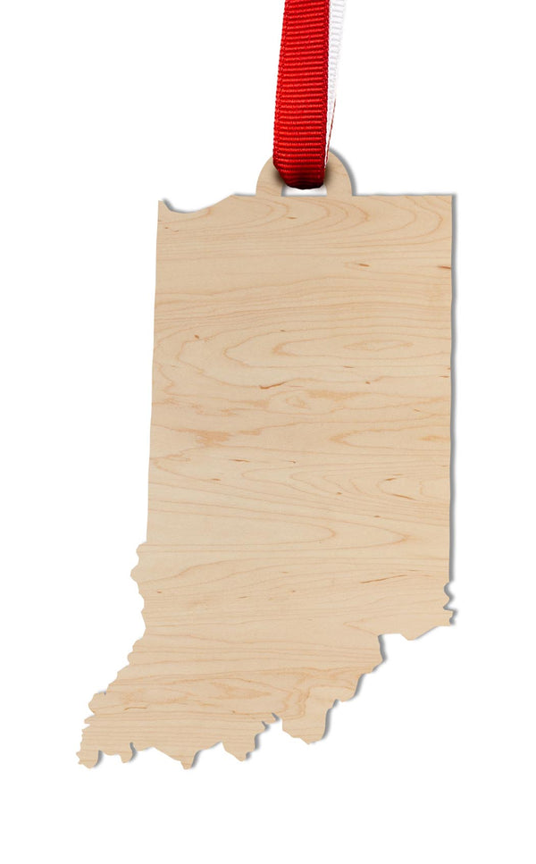 State Silhouette Ornament Indiana