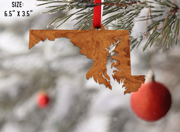 State Silhouette Ornament Maryland