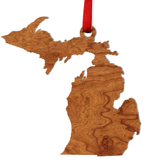 State Silhouette Ornament Michigan