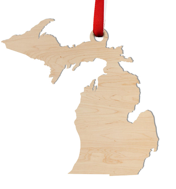 State Silhouette Ornament Michigan