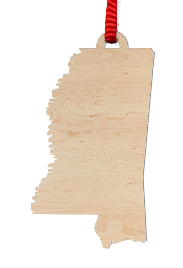 State Silhouette Ornament Mississippi