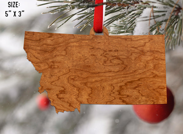 State Silhouette Ornament Montana