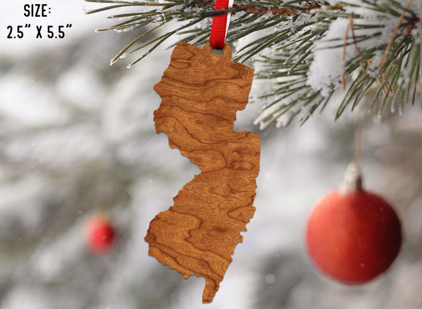 State Silhouette Ornament New Jersey