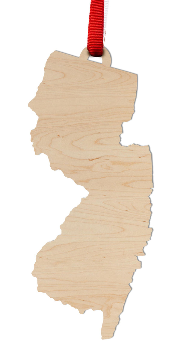 State Silhouette Ornament New Jersey