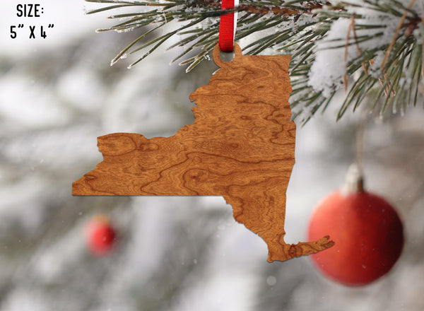 State Silhouette Ornament New York