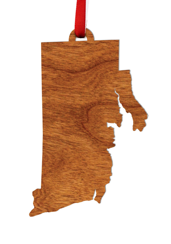 State Silhouette Ornament Rhode Island