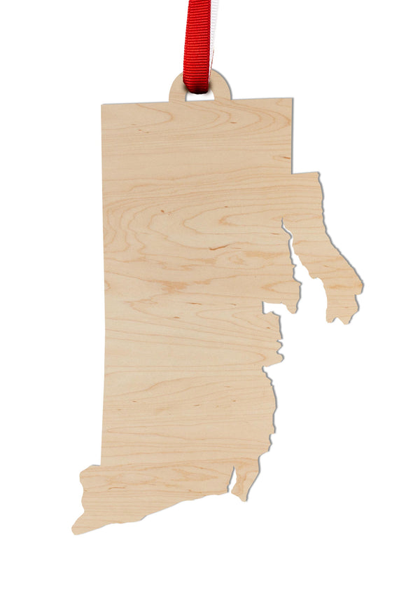 State Silhouette Ornament Rhode Island