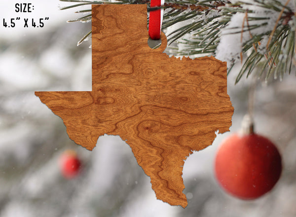 State Silhouette Ornament Texas