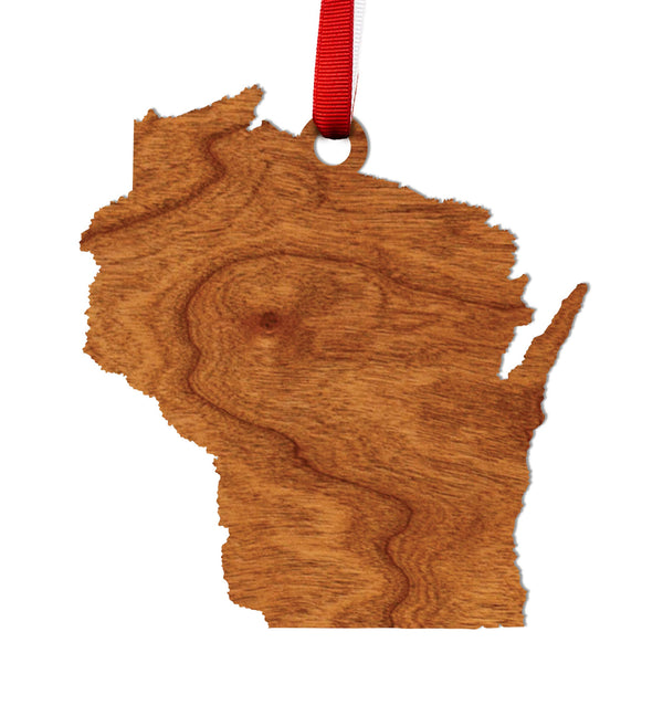 State Silhouette Ornament Wisconsin