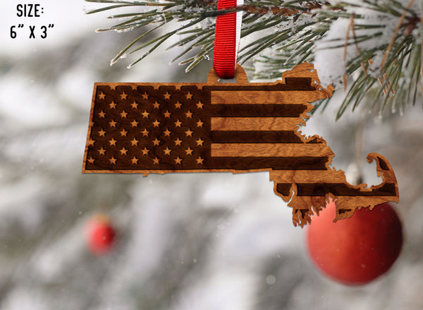 State Flag Ornament Massachusetts Flag