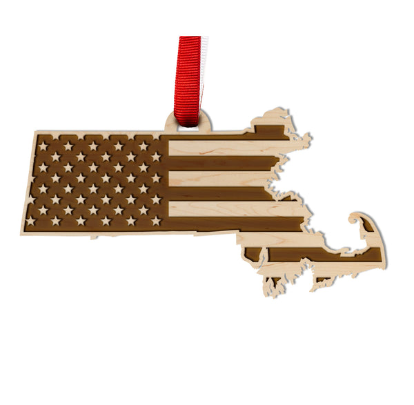 State Flag Ornament Massachusetts Flag