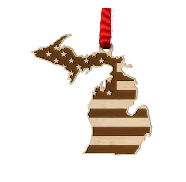 State Flag Ornament Michigan Flag