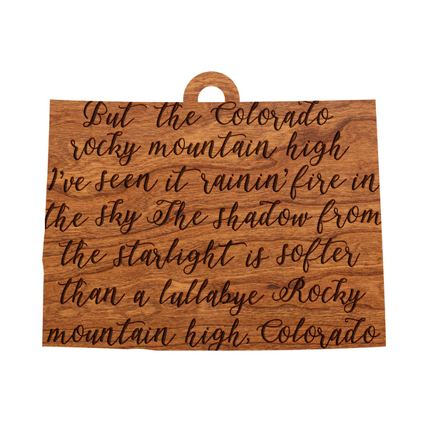 State Map Ornament Rocky Mountain High