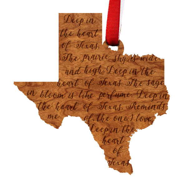 State Map Ornament Deep in the Heart TX