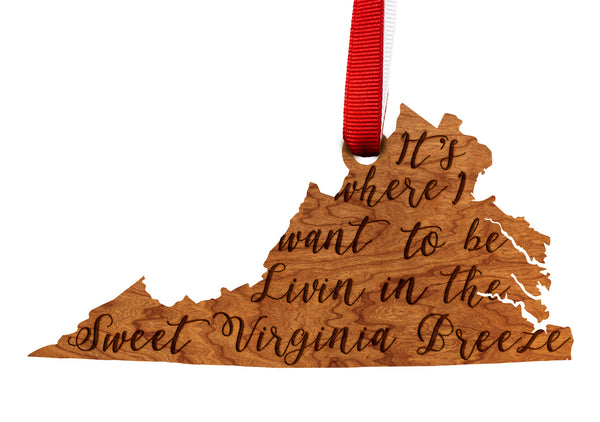 State Map Ornament Sweet VA Breeze