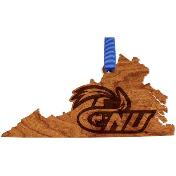 Christopher Newport University CNU Secalt on Virginia Outline  Ornament