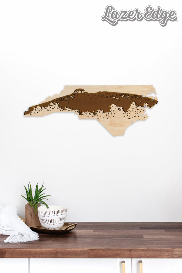 State Map Wall Hanging Pilot Mountain on NC