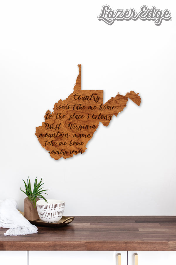 State Map Wall Hanging Take Me Home WV