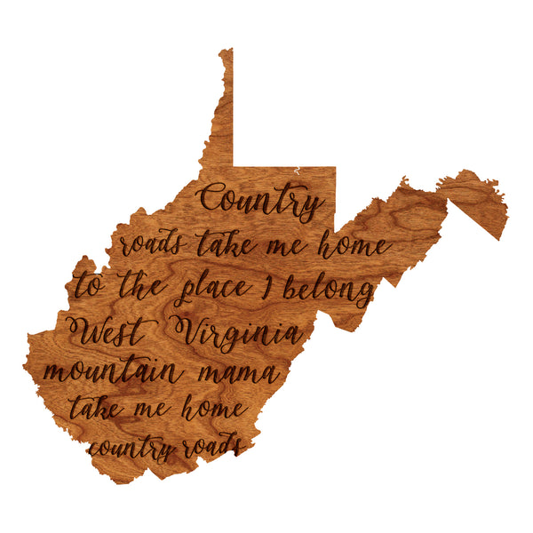 State Map Wall Hanging Take Me Home WV