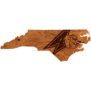 University of North Carolina Asheville - Wall Hanging - State Map - Athletic Logo Wall Hanging Shop LazerEdge Standard 